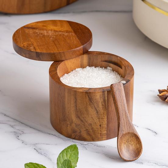 2-слойная солонка и перечница с ложкой, магнитная поворотная крышка, пылезащитная коробка для приправ, вращающийся дизайн, кухонный помощник для сервировки