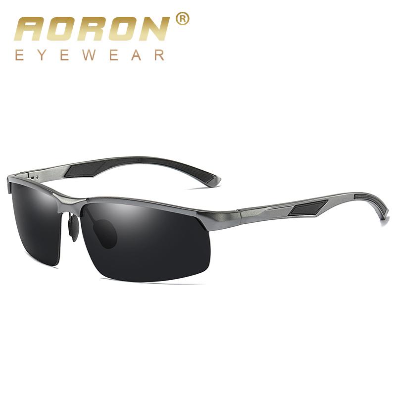 aoron Алюминиевая магниевая оправа, спортивные очки для вождения, мужские модные классические уличные поляризационные солнцезащитные очки с антибликовым покрытием