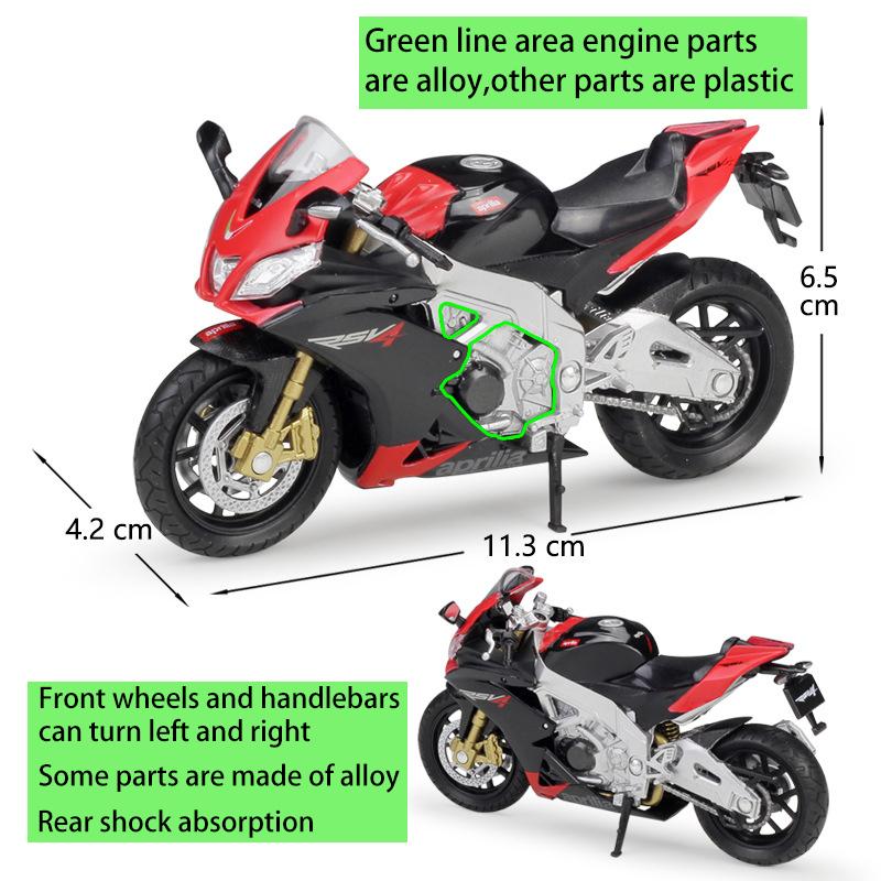 Масштаб 1/18 Welly Aprilia RSV 4, заводская модель мотоцикла из сплава, литье под давлением, металлические игрушечные транспортные средства, модель мотоцикла, коллекция высокой имитации, детские подарки
