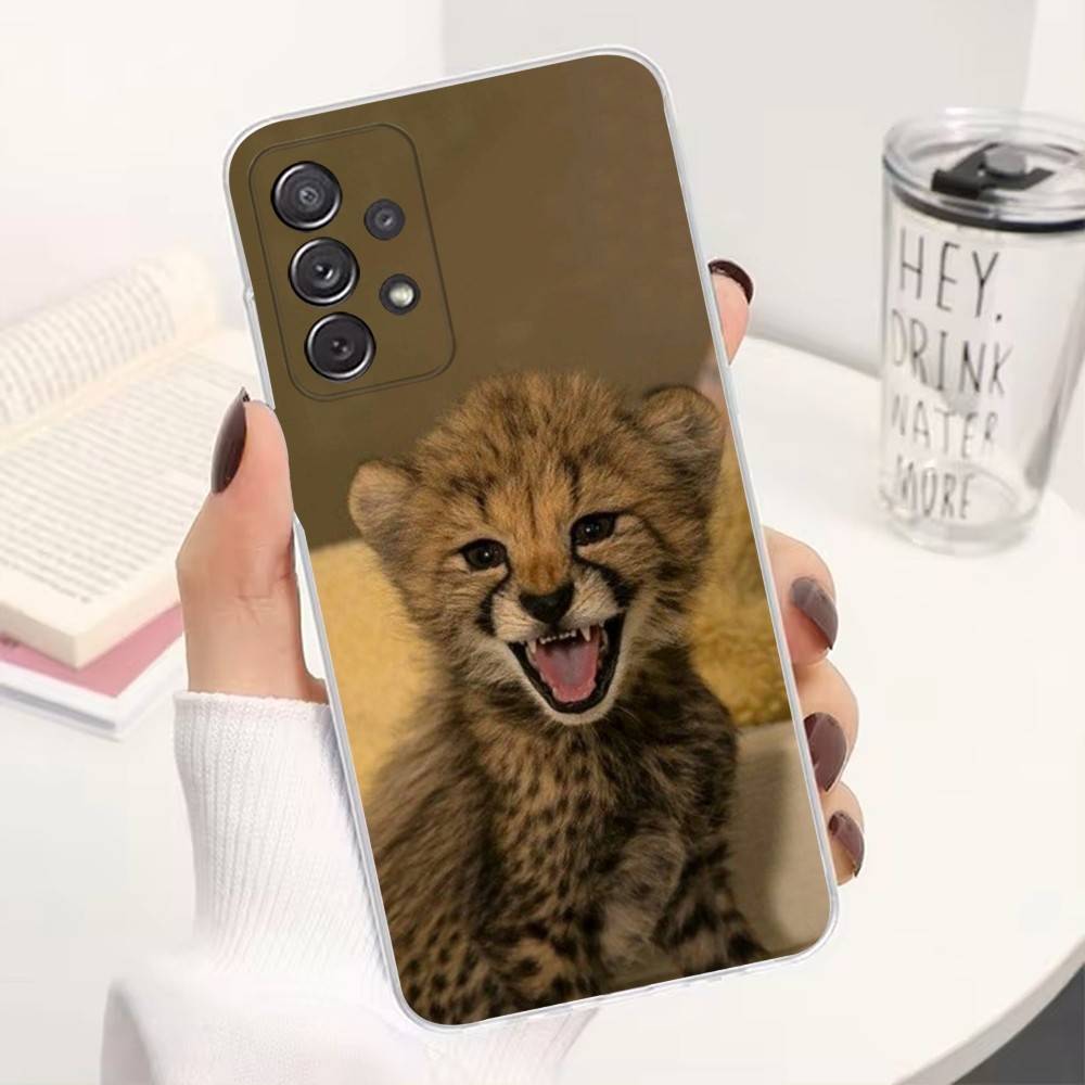 Крутой Леопард Для Samsung A51,30,71,S9,Ultra,Lite,S23,22,21,Plus,10,20,FE, Прозрачный, Силиконовый Чехол