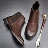 Ботинки Челси Мужские высокие кожаные ботинки Ботинки Мужские ботинки Зимние хлопковые ботинки Ботинки Британские ботинки Martin Мужские