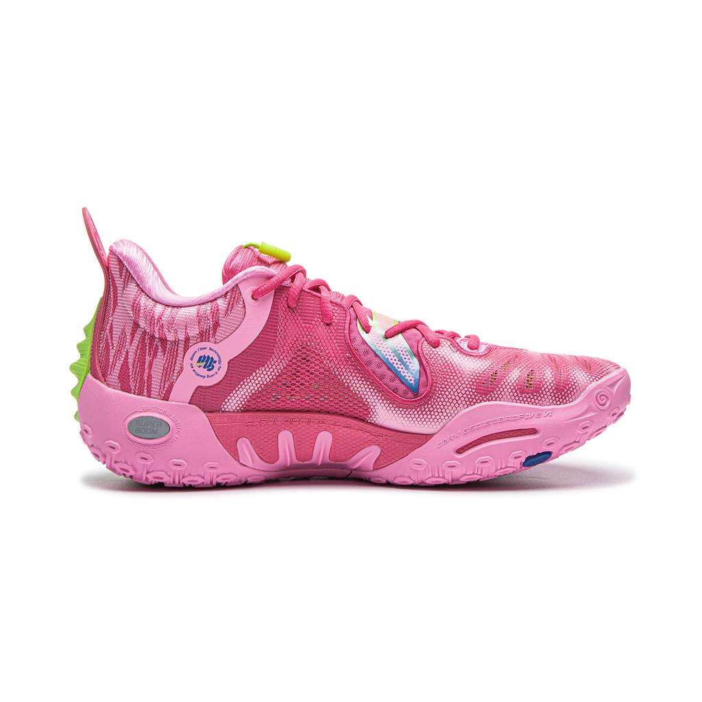 Li Ning Fan Wu 6 Ультралегкая технология Сетчатые Баскетбольные Кроссовки Мужские Кроссовки Ярко-Розовые ABFW019-10