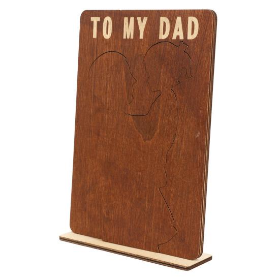 Wooden Desk Sign Gift for Dad from Daughter Home Office Tabletop Sign Ornament with Base Father's Day Birthday Present Gratitude Gift for Father