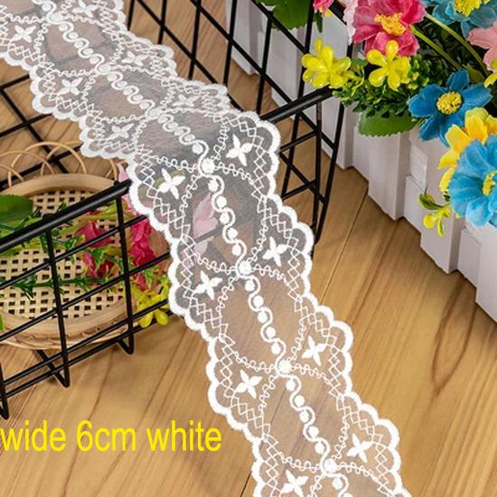 Хорошее качество, дешевые 4,5 м/лот, ширина 4-6 см, ретро белый/бежевый хлопок, вышитые кружевные аксессуары, отделка кружевной юбки, аксессуары по подолу