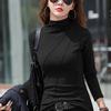 Женская одежда, осенне-зимняя рубашка с бархатным низом, приталенный теплый топ, женские черные, зеленые топы с длинными рукавами