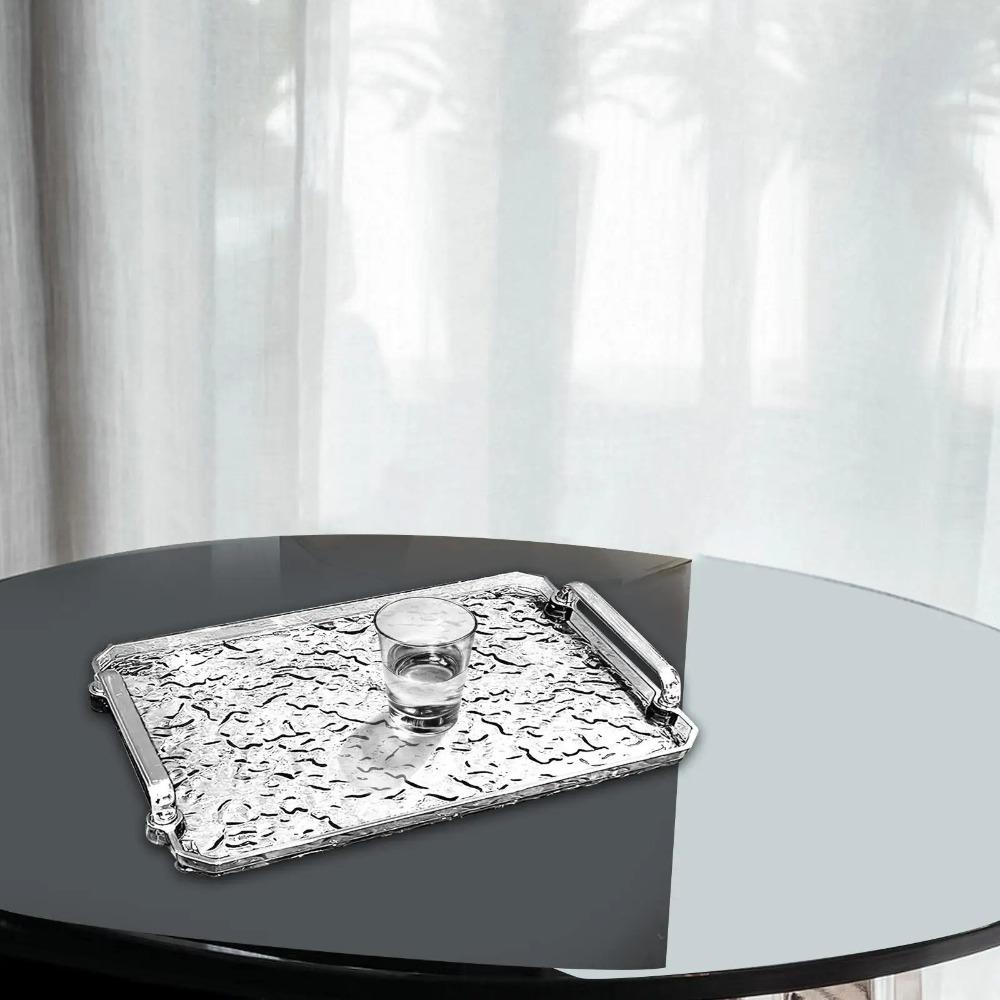 Декоративный поднос для хранения с эффектом ряби воды Легкая роскошь Десертная тарелка Прозрачный поднос для чайных чашек Домашний