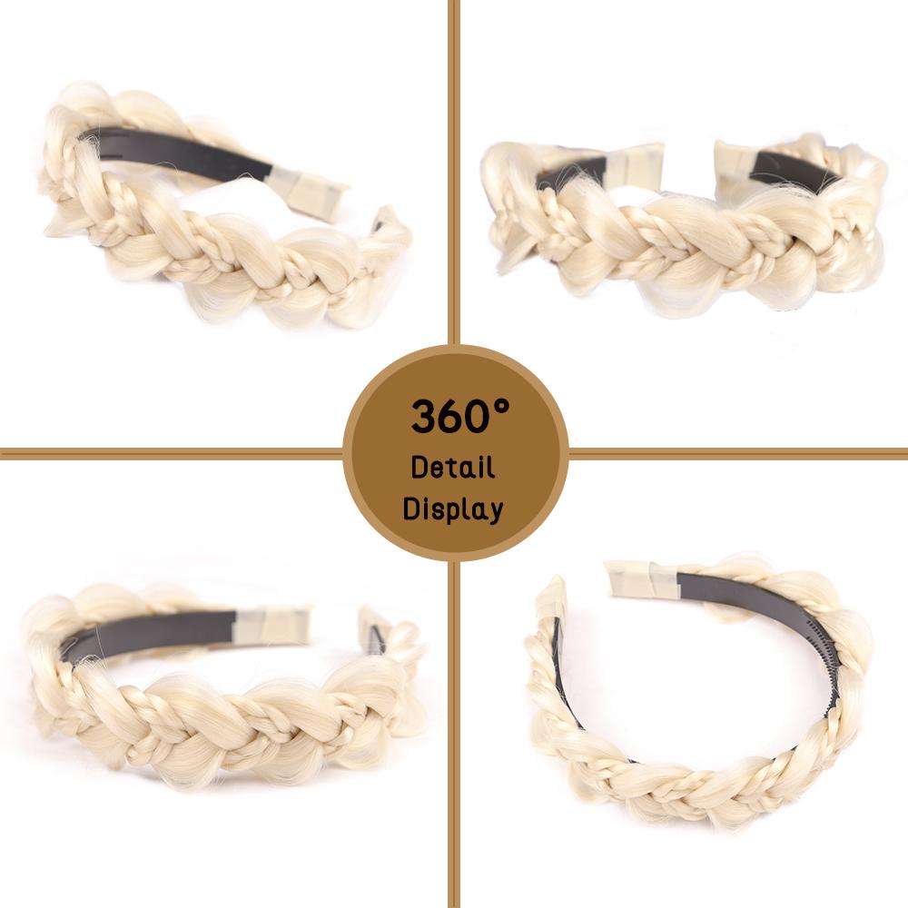 LISI HAIR 1pc Delicate Twist Braid Headband Synthetic Fishbone Braid Wig Headband Non-Slip Twist Braid Hair Hoop Hair