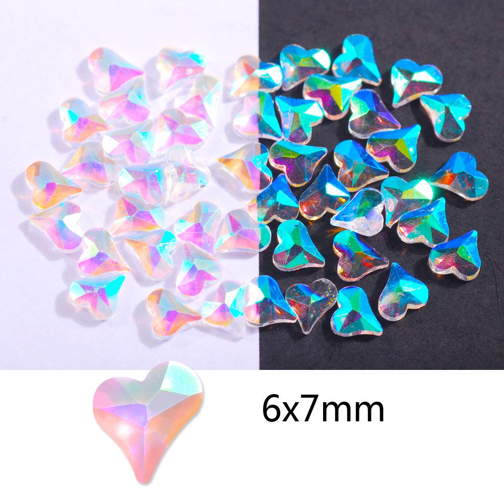 100Pcs Aurora Resin 3D Nail Rhinestones Crystal Gem Stone Nail Art Decoration