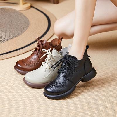 Женские повседневные ботильоны на шнуровке, удобные повседневные зимние ботинки на платформе и толстом каблуке, короткие женские ботинки с высоким берцем, деловая обувь