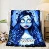 Custom Name Corpse Bride Art Blanket bed sofa Blanket Flannel Blanket for Camping, Hiking, Picnic Essentials,gift for family and friends
