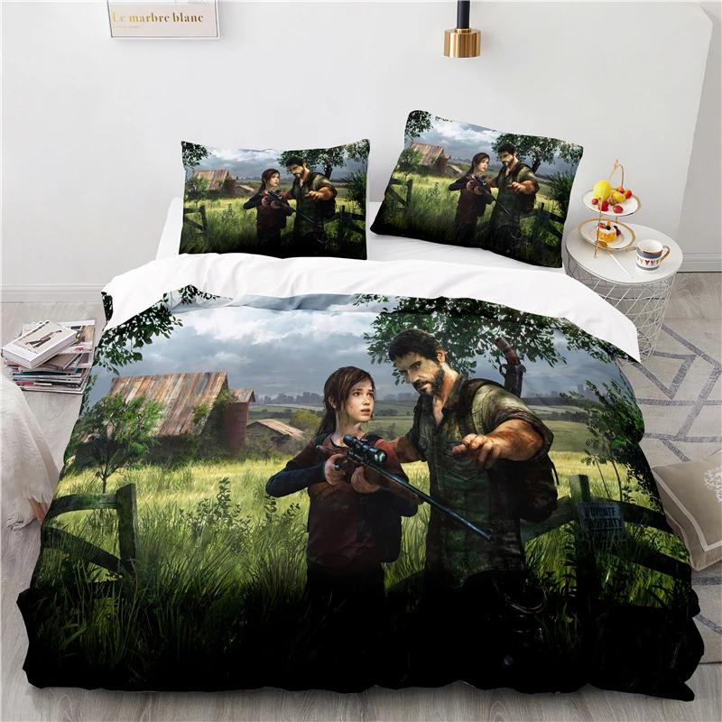 3D-печатная игра The Last of Us Пододеяльник Наволочка Постельное белье Двойной Твин Полный Королева Король Взрослый Дети Постельное белье Пододеяльник