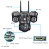 Солнечная камера 4G Уличная с тремя объективами и тремя экранами 15 МП IP-камера с солнечной панелью, встроенным аккумулятором, PIR-датчиком движения, камера видеонаблюдения