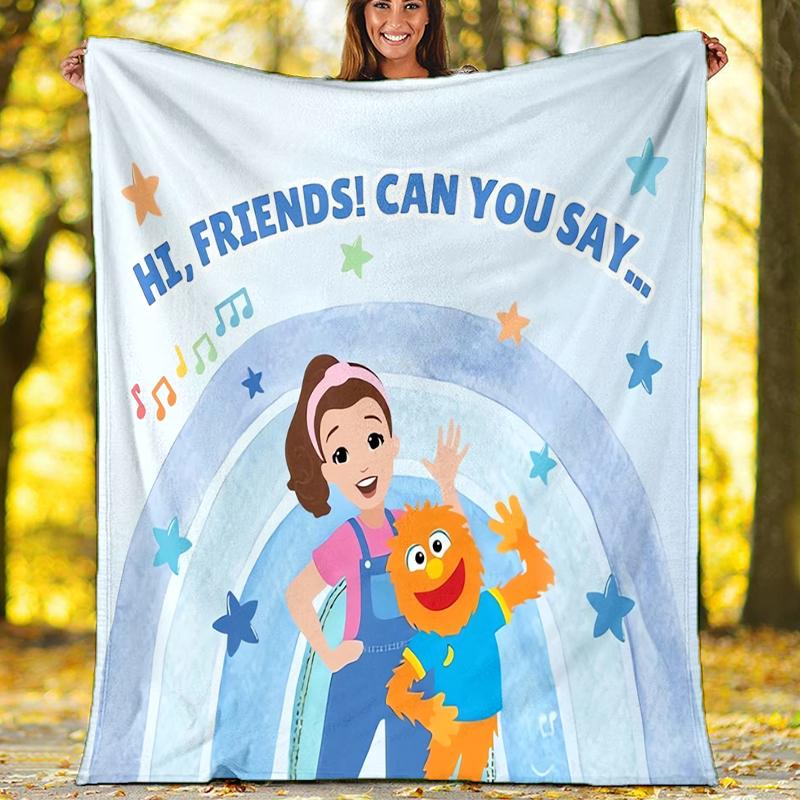 Ms. Rachel Theme Printed Blanket - Perfect for Couch, Bed, Travel & Outdoor Use | Machine Washable, Cozy & Durable.