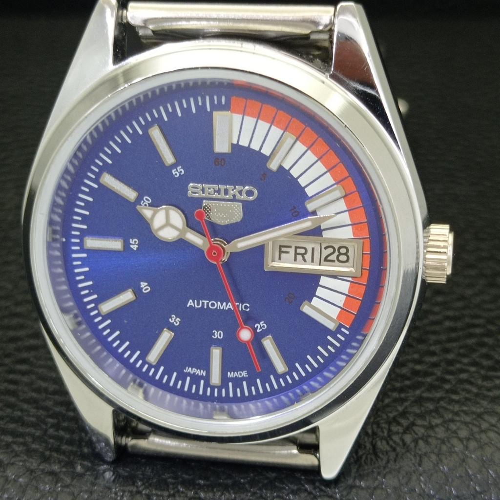 ВОССТАНОВЛЕННЫЕ ВИНТАЖНЫЕ МУЖСКИЕ АВТОМАТИЧЕСКИЕ ЧАСЫ SEIKO 5 6309A ЯПОНИЯ С СИНИМ ЦИФЕРБЛАТОМ a440844-4