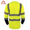 In Stock High Visibility Class 2 Reflective Polyester Safety Shirts Road Work Long Sleeve for Men