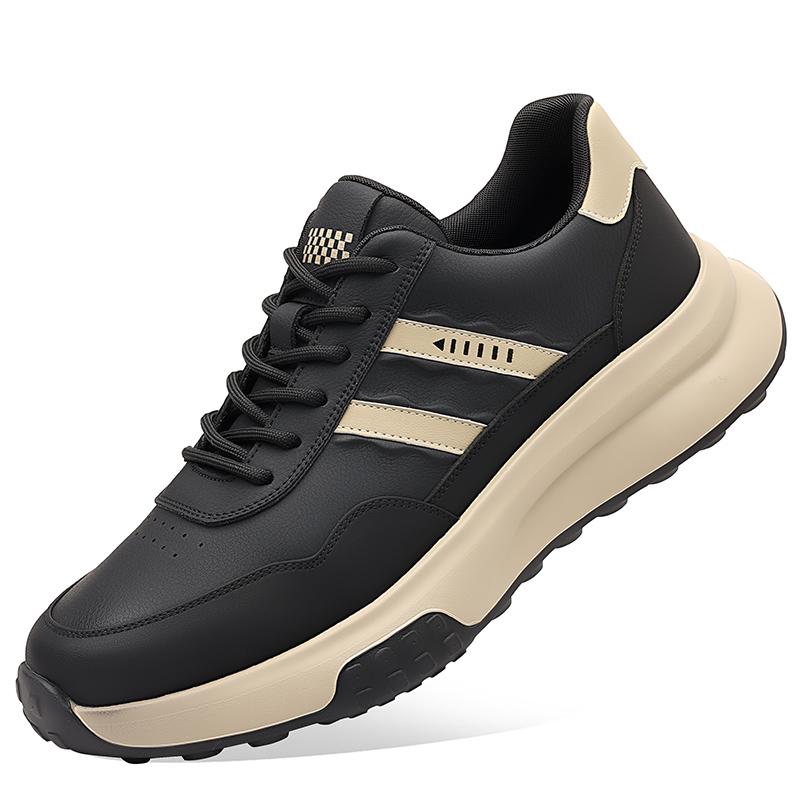 Модная кожаная модная повседневная обувь для мужчин, универсальная мужская обувь для ходьбы, обувь для скейтборда класса люкс, мужские кроссовки на шнуровке, мужские удобные кроссовки