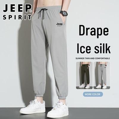 Мужские летние повседневные брюки JEEP SPIRIT из ледяного шелка, быстросохнущие