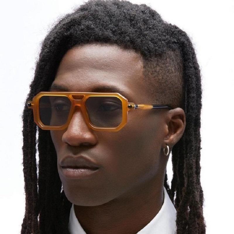 New Square Sunglasses For Men Women Fashion Luxury Retro Double Bridges Clear Anti-Blu-Ray Glasses Frame Tranding Shades Uv400