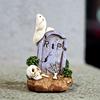 Halloween Resin Ornament Creepy Haunted House Tomb Tree Demon Root