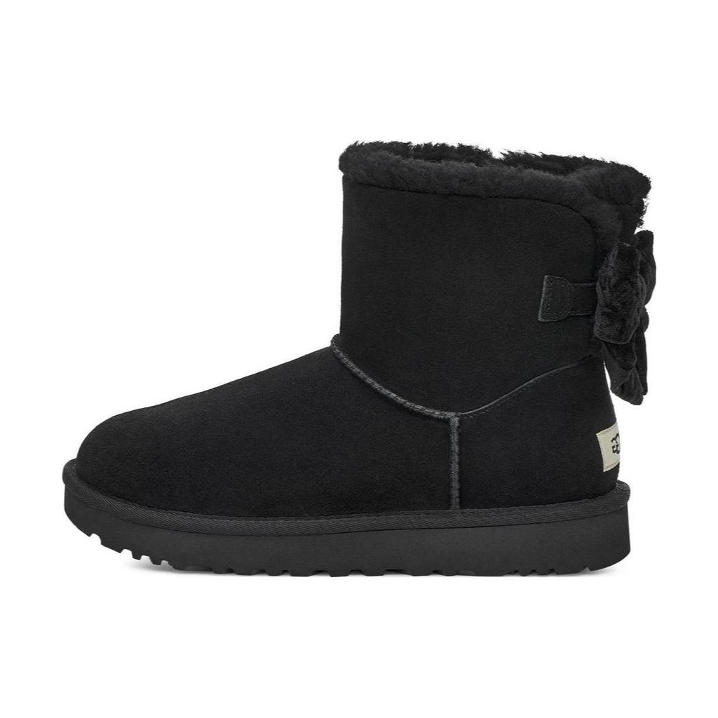 UGG Мини-ботинки Bailey Bow из измельченного бархата 'Черный' Женские 1138172-BLK