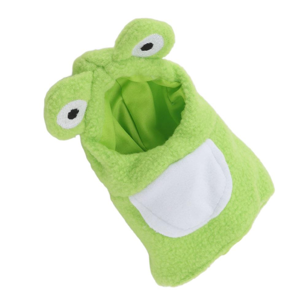 Green Color Parrot Frog Costume Frog Shape Pet Bird Hoodie For African Grey Parrots