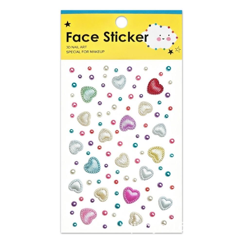 3D Resin Face Eye Jewels Sticker with Adhesive Backing Crystal Gem Sticker Christmas Party