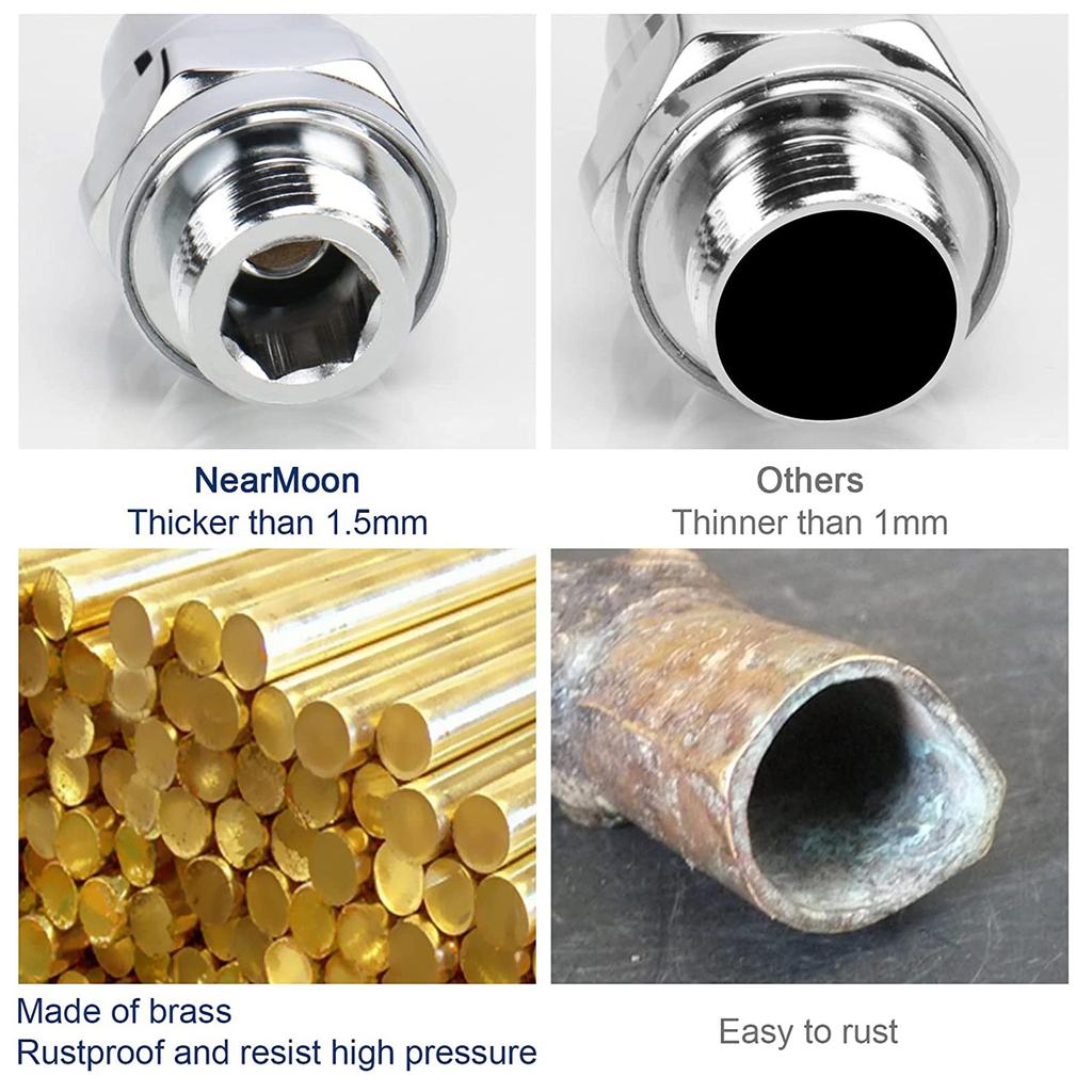 Shower Connector Ball Joint Replacement Shower Head Swivel Ball Adapter Brass Adjustable Shower Arm Connector Enduring