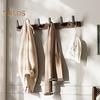 Небольшая вешалка для одежды из орехового дерева с 5 крючками, прочная, несущая, простая в установке, настенная, прочная, деревянная вешалка для курток, крючок для полотенец
