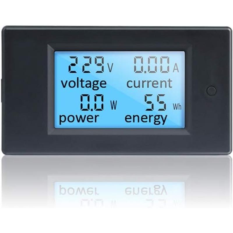 Счетчик электроэнергии, тестер напряжения, цифровой вольтметр, амперметр, измеритель мощности, ЖК-дисплей переменного тока, 80-260 В, 20 А, вольт, напряжение, ток, мощность, счетчик энергии