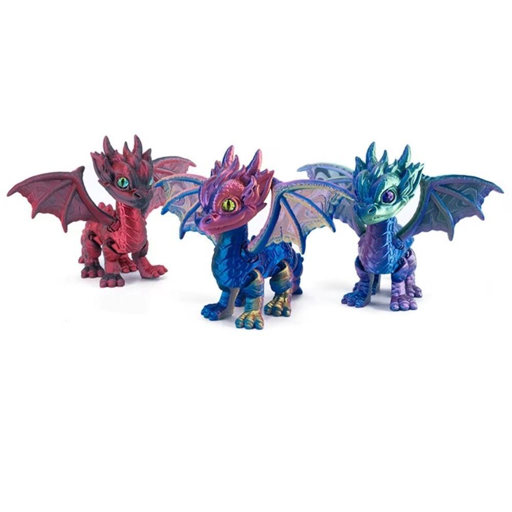 Multi-jointed 3D Printed Dragon Simulation Dragon Model Toy Flying Dragon Figures Home Decor