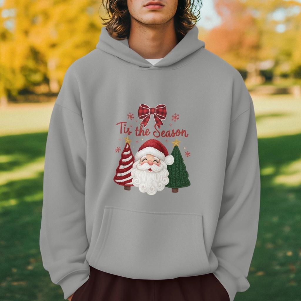 Santa Claus Christmas Hoodie Tis The Season Holiday Graphic Sweatshirt Unisex