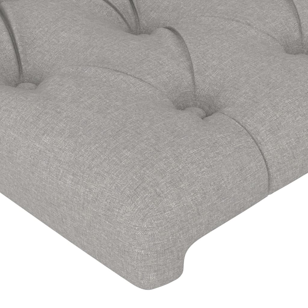 Vidaxl Zagłówek Do Łóżka Z Led, Jasnoszary, 200X7X118/128 Cm, Tkanina