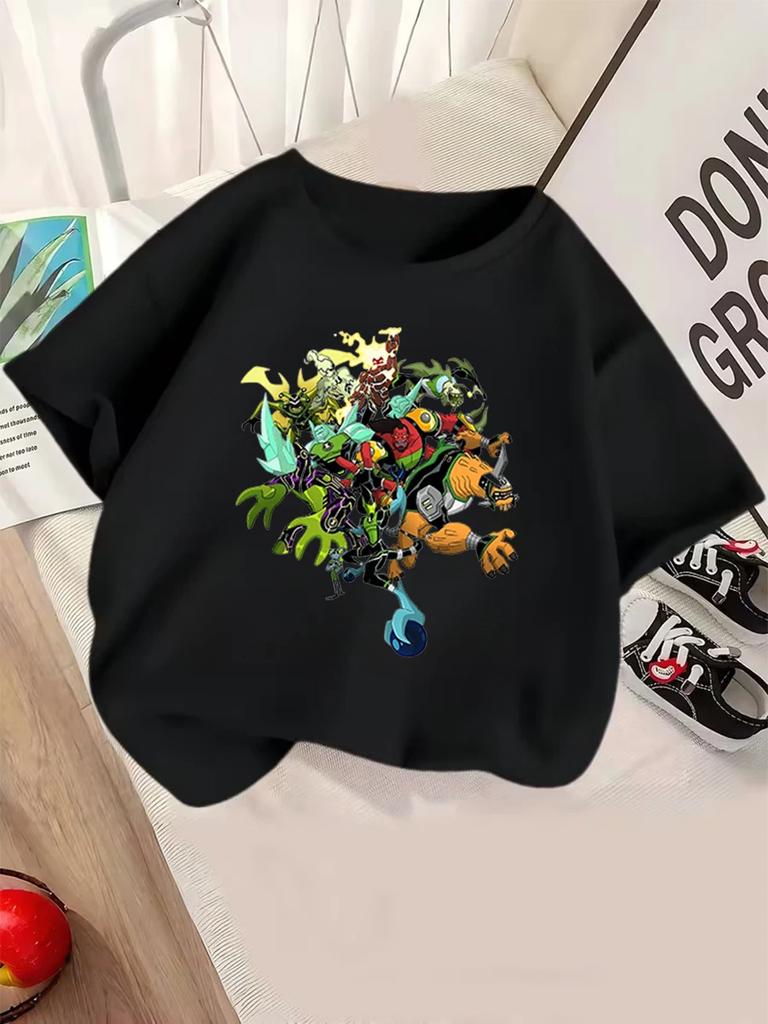 Gwen Ben 10 Short Sleeve T Shirt For Kids Summer Cute Cartoon Crewneck 3-14 Years