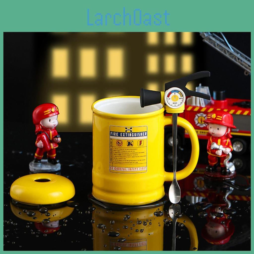 Cup Cups Ceramic Tea Coffee Flame Extinguisher Shaped Mug With Lid Spoon 400ml Hot Cold Drinks Milk Juice Beverage Mug Office Home Travel Gifts