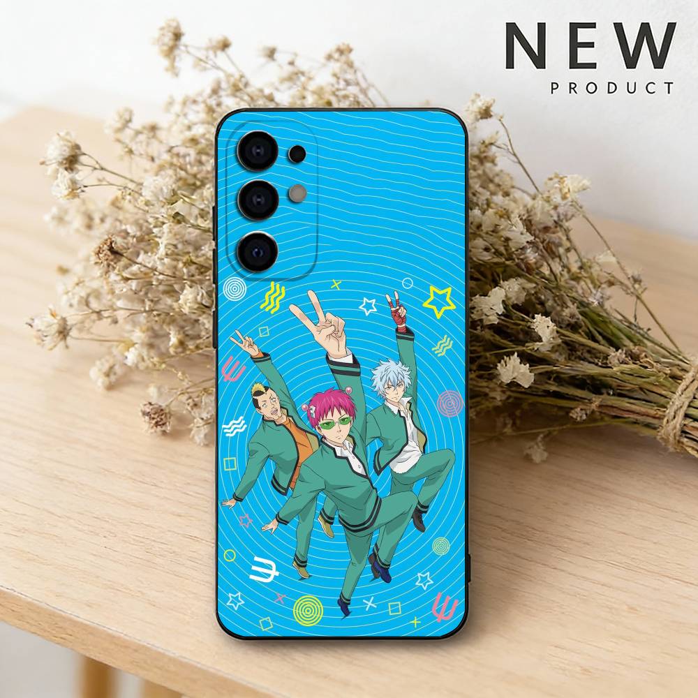 Чехол для телефона S-Saiki Anime Kusuo для Samsung S26,25,24,23,22,30,21,10,9,Ultra,Plus,Lite Черный Мягкий Чехол
