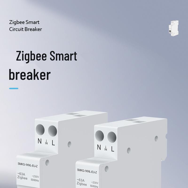 Умный автоматический выключатель ZigBee Tuya с управлением через приложение, таймером, измерением, защитой от перегрузки по току/перенапряжения и аварийным воздушным выключателем
