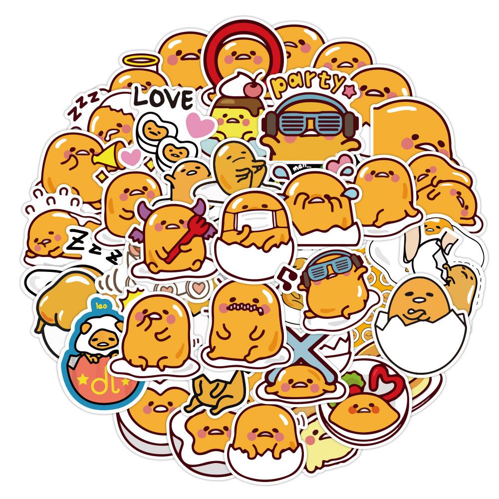 10/30/60/120 шт. Забавные аниме-наклейки Gudetama, милые мультяшные наклейки-граффити, наклейки для багажа, телефона, скрапбукинга, декоративная игрушка