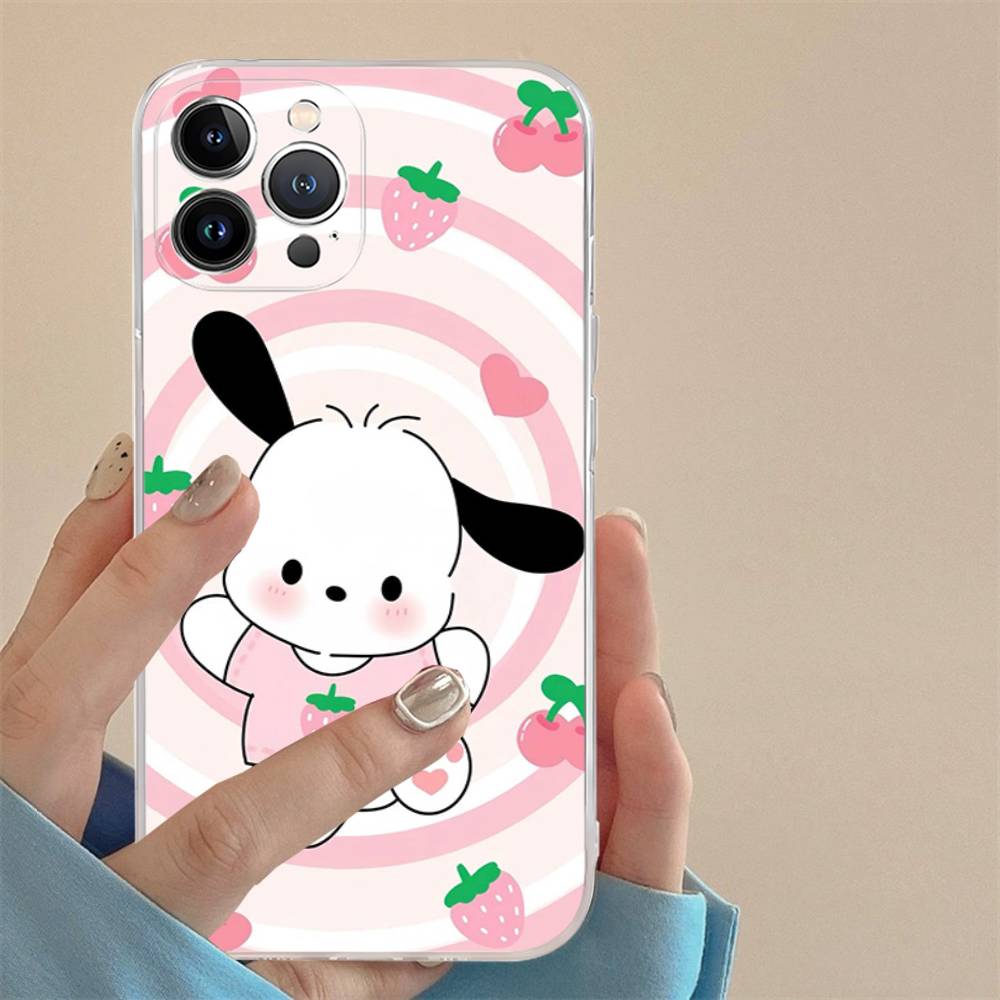 Cute P-Pochacco Transparent Soft Phone Case For iPhone 15 12 14 16 17 13 Plus 11 Pro Max 13 Pro