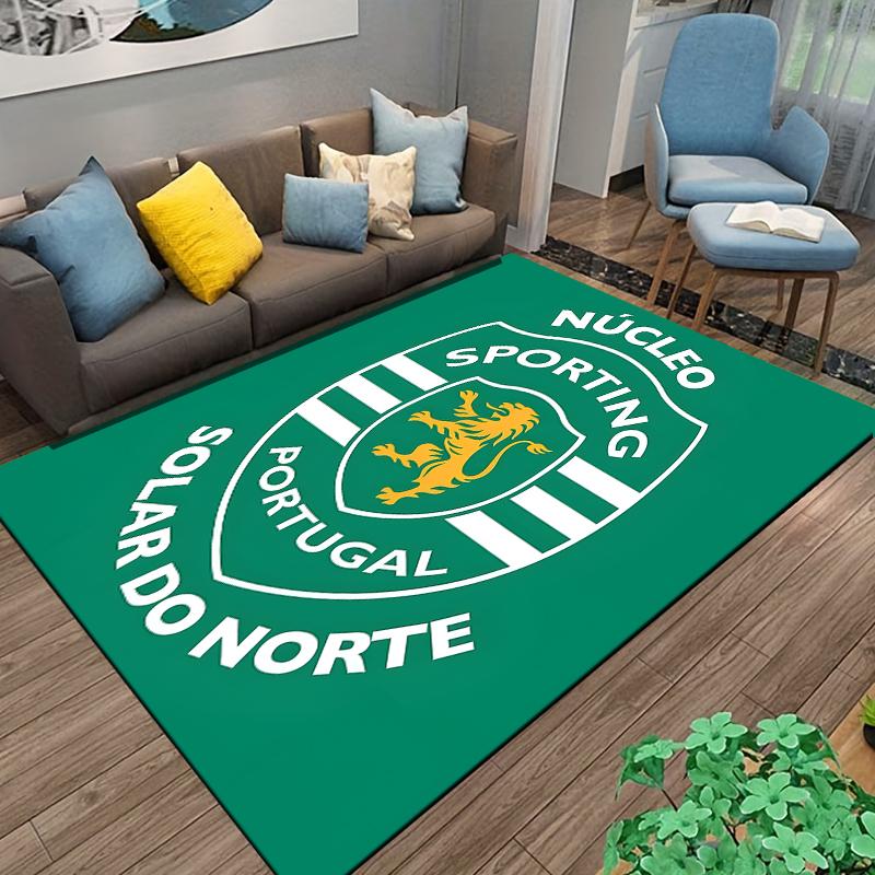 """Зеленый ковер с логотипом Sporting Portugal и принтом в виде льва""" Подходит для использования в качестве противоскользящего покрытия для гостиной, спальни, диванов"""