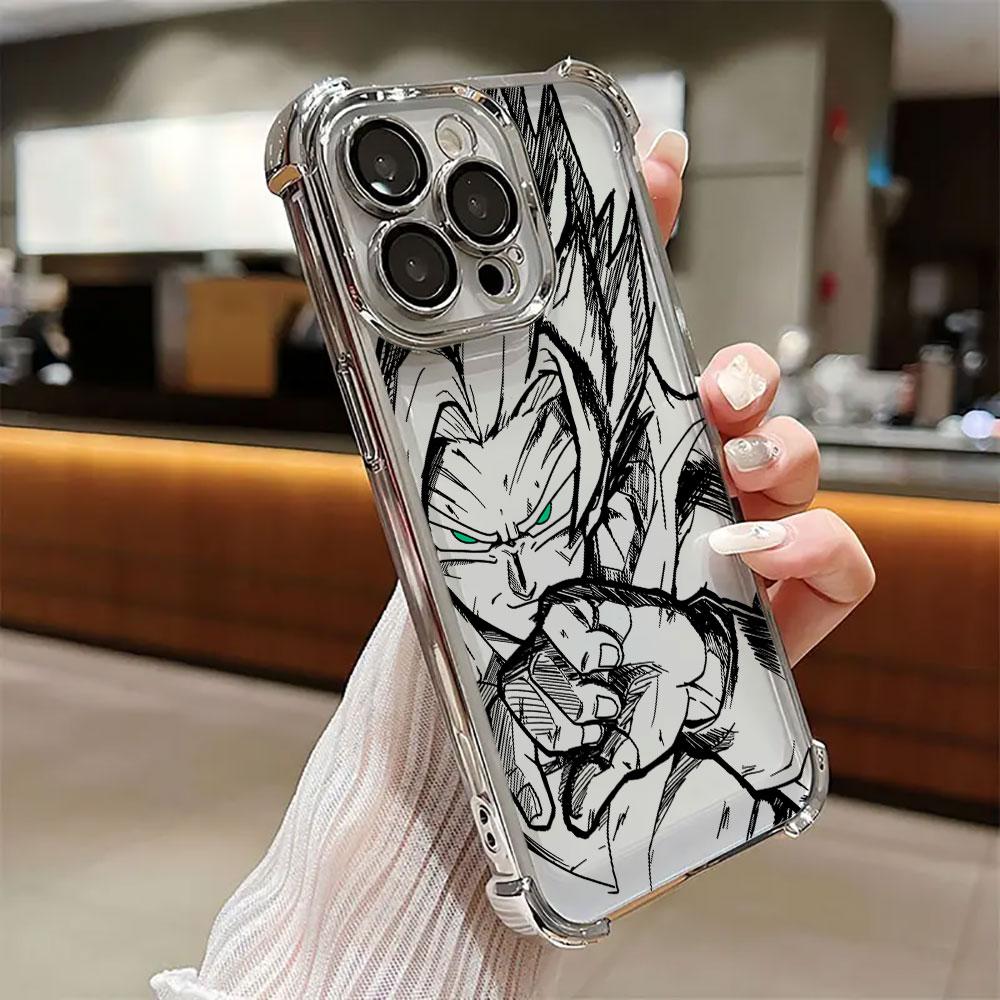 Cool Vegeta Goku Dragons Balls Art Phone Case for iPhone 11 13 15 16 17 Pro Max 14 Plus 17Air 16E 13 Pro 12 Mini 11 Clear Cover