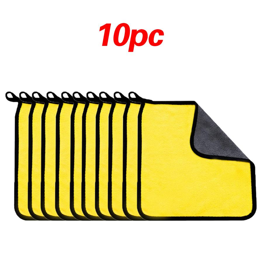 Полотенце из микрофибры для мытья автомобиля, впитывающее влагу, полотенце для сушки, двухслойные тряпки для мытья автомобиля, полотенце из микрофибры для мытья автомобиля