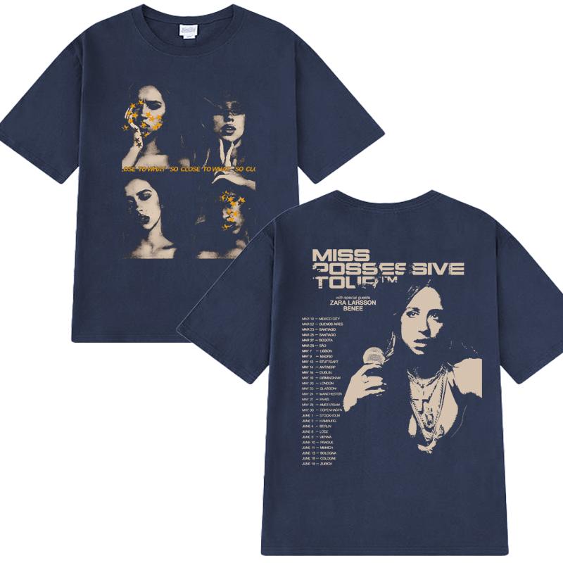 Tate McRae Miss Possessive Tour 2025 Double Sided Print T Shirt Men Women Fashion Y2k Short Sleeve T-shirts Unisex Cotton Tops