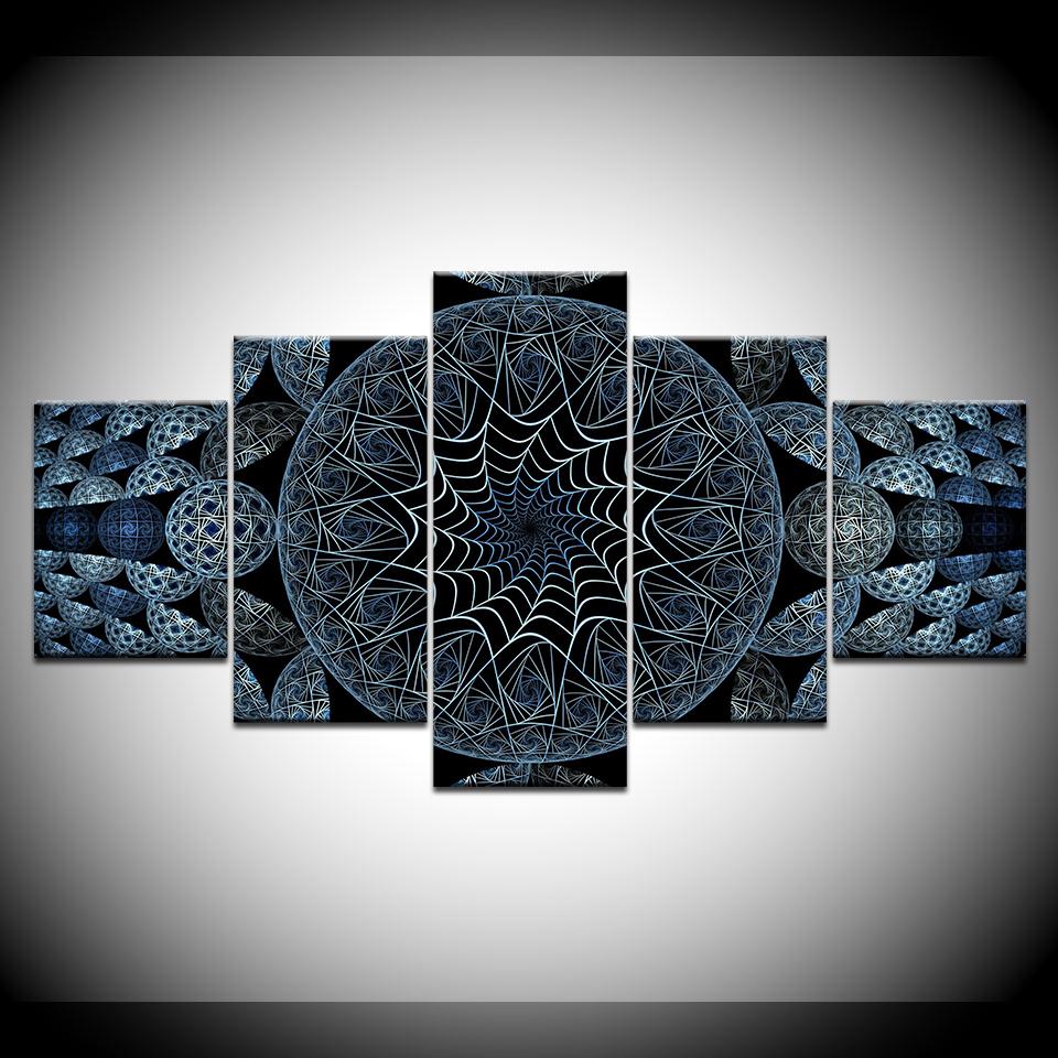 Canvas Painting circle patterns rotation shadows light Wall Art Pictures 5 Pieces Modular Wallpapers Poster Print Home Decor