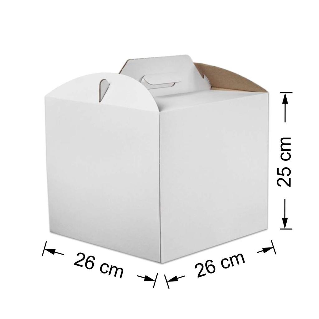 5-pack cake boxes 26×26×25 cm white set 5 pcs extra rigid brand4cake