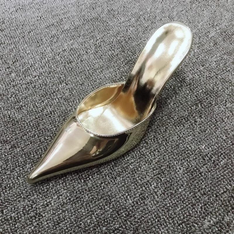 Sexy Pointed Toe Mules Slippers Women Spring Autumn Thin Heel Slingback Sandals Female Fashion Designer High Heels Sandals Women