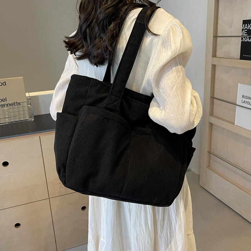 Winter New Small Fresh Commuting Large Capacity Student Class Handbag To Work Canvas Messenger Bag Tote Women's Bag