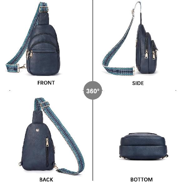 BOSTANTEN Sling Bag for Women Leather Crossbody Bags Fanny Pack Chest Bag for Travel