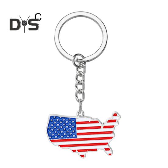 1/4 шт. Сохраните Америку великой снова, брелок в форме креста Богини с узором флага США, металлический брелок для политических энтузиастов