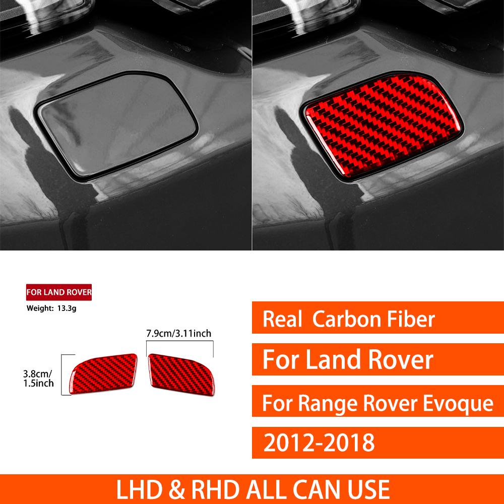 For Land Rover Range Rover Evoque 2012-2018 Real Carbon Fiber Stickers Front Headlight Cleaning Panel Car Accessories Decorative