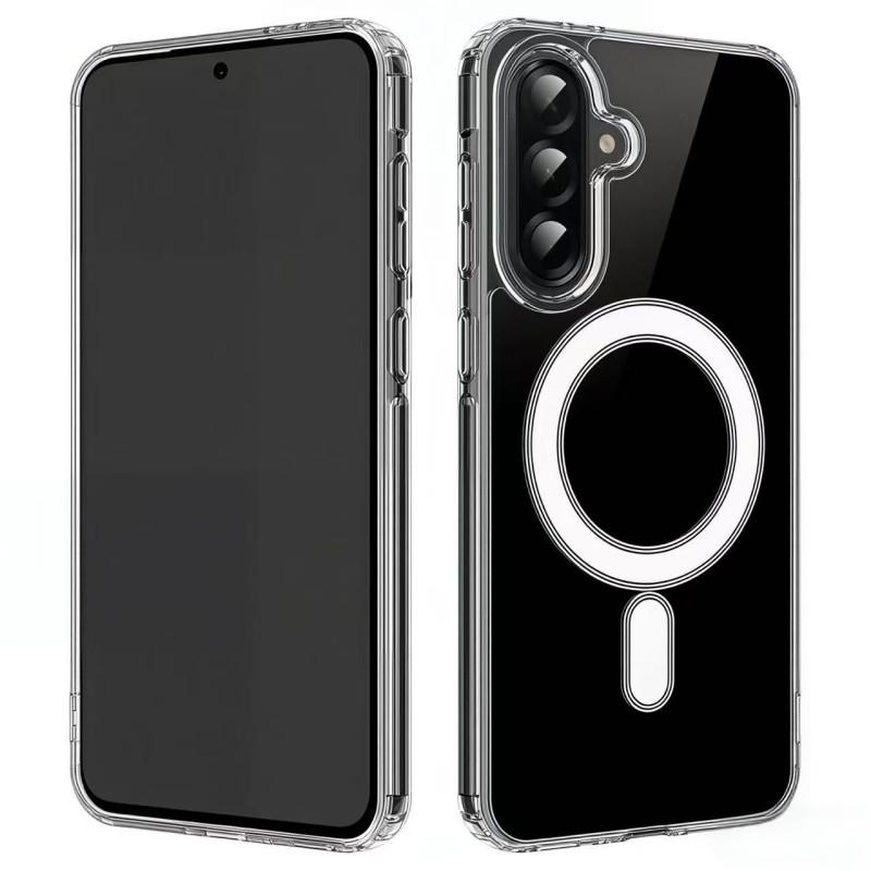 For Samsung Galaxy A35 5G Clear Case WANLONFENG LM1 Series Compatible with MagSafe with 2Pcs Screen Films (Big Lens Hole)